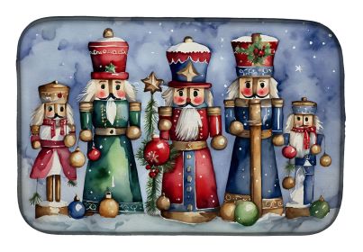 Christmas Nutcrackers Dish Drying Mat Absorbent Dish Drying Mat Pad for Kitchen Counter Dish Drainer Mat for Countertop, 14 x 21", Multicolor