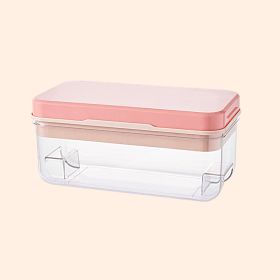 1pc Ice Cube Tray Mold With Lid And Bin; 32-cell Ice Cubes Mold; Ice Tray For Freezer; Ice Freezer Container; Spill-Resistant Removable Lid & Ice (Color: Pink)
